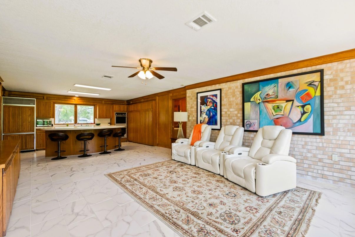 Home Theatre Room, Interior, Kitchen, Marble, Wooden Walls