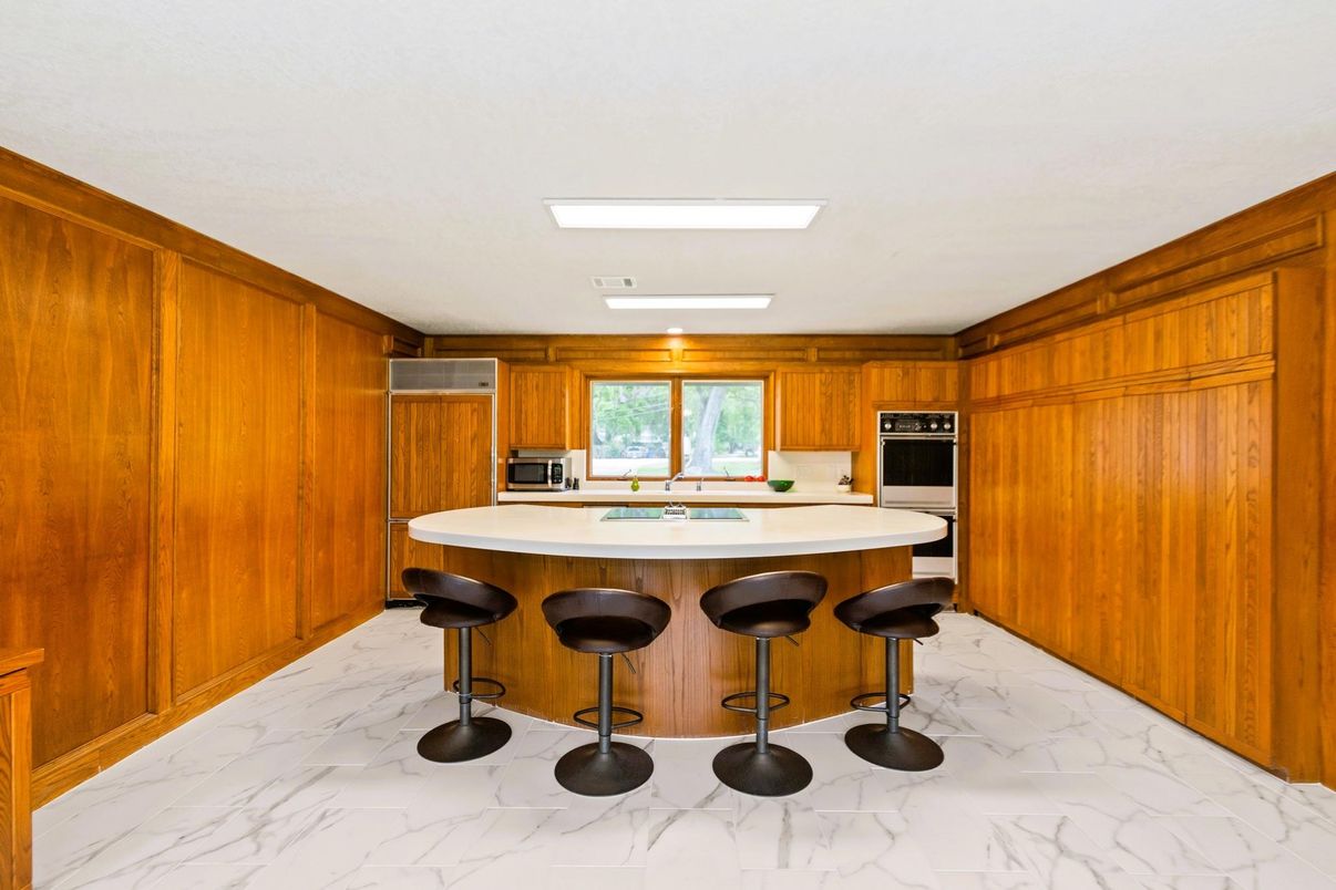 Interior, Kitchen, Marble, Wooden Walls