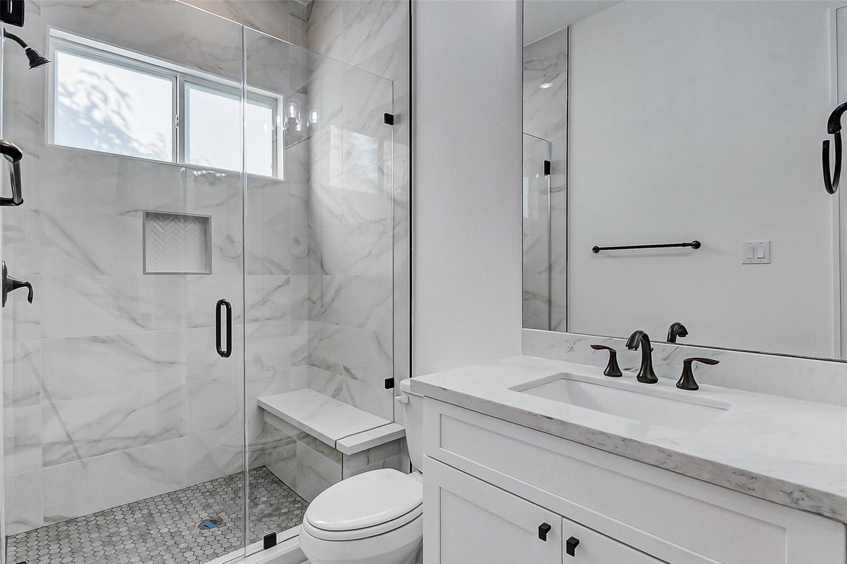 Bathroom, Glass Shower, Interior, Marble Walls