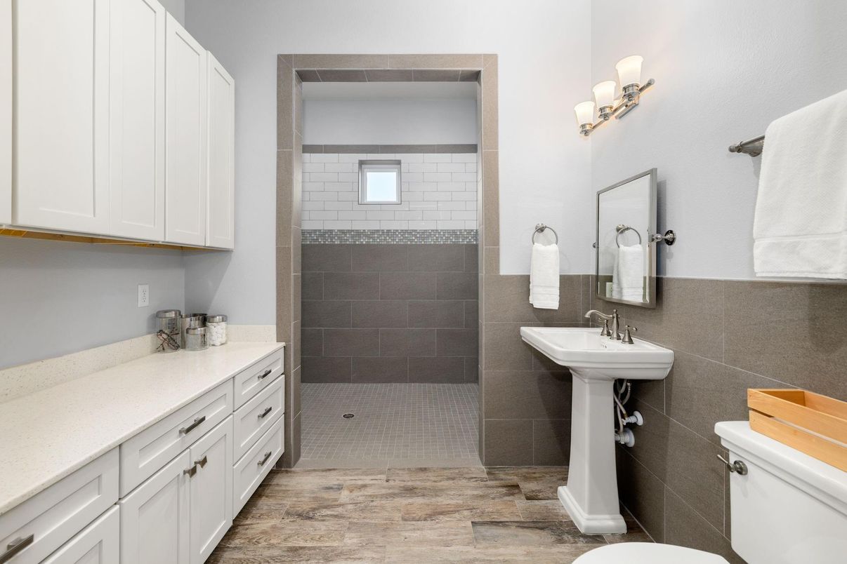 Bathroom, Interior, Wood Texture Flooring