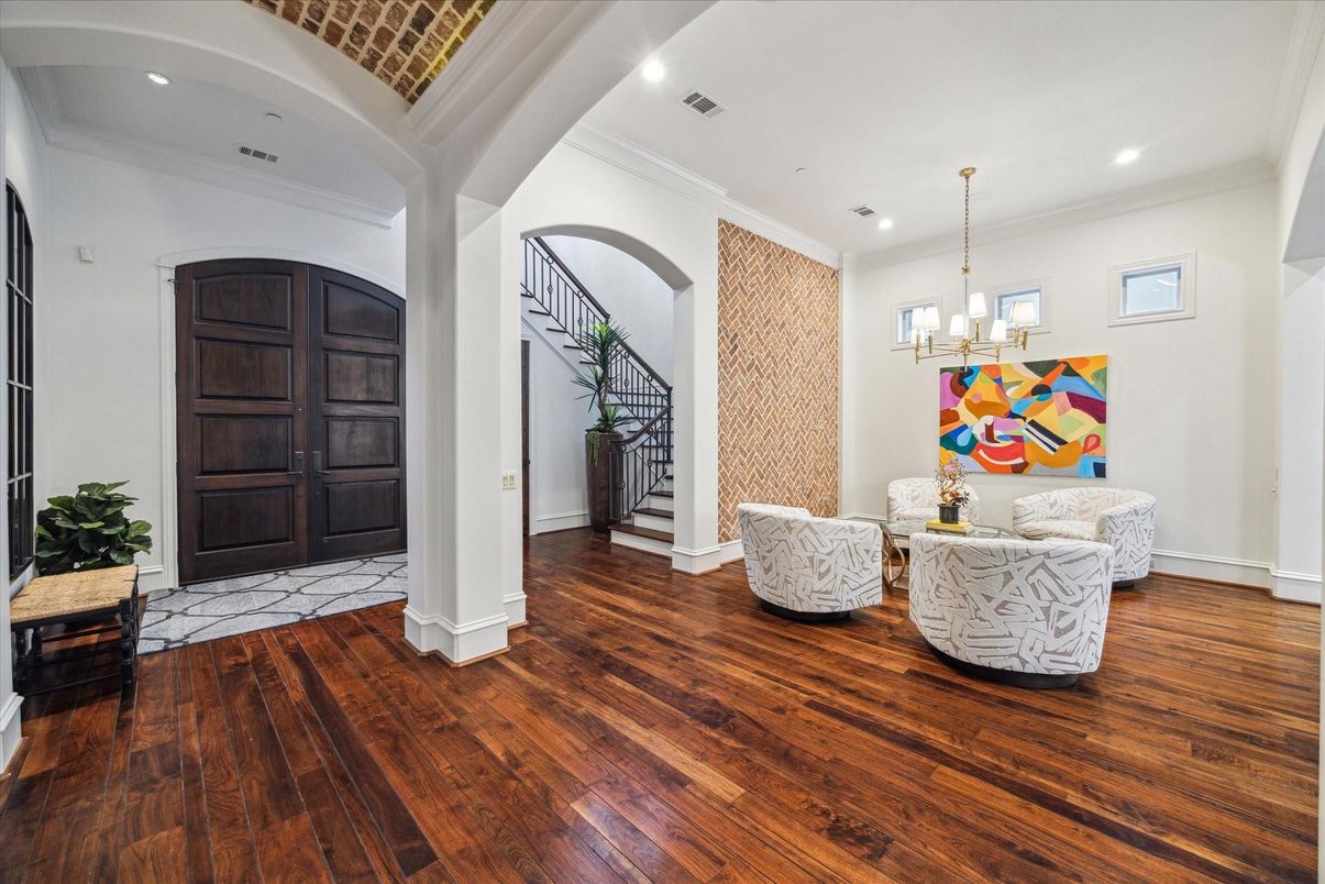 Chandelier, Interior, Recessed Lighting, Wood Texture Flooring