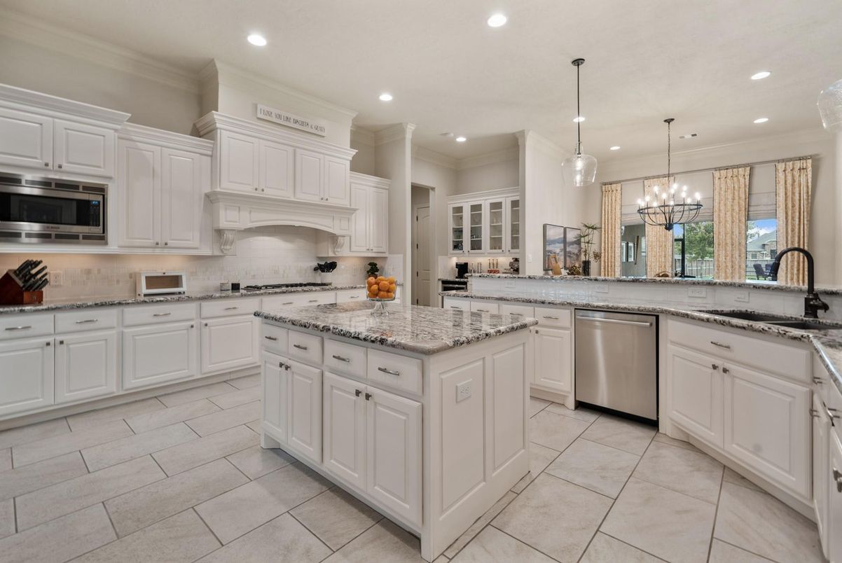 Chandelier, Interior, Kitchen, Pendant Lights, Recessed Lighting, Stainless Steel Appliances
