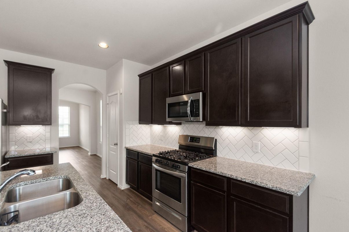 Interior, Kitchen, Recessed Lighting, Wood Texture Flooring