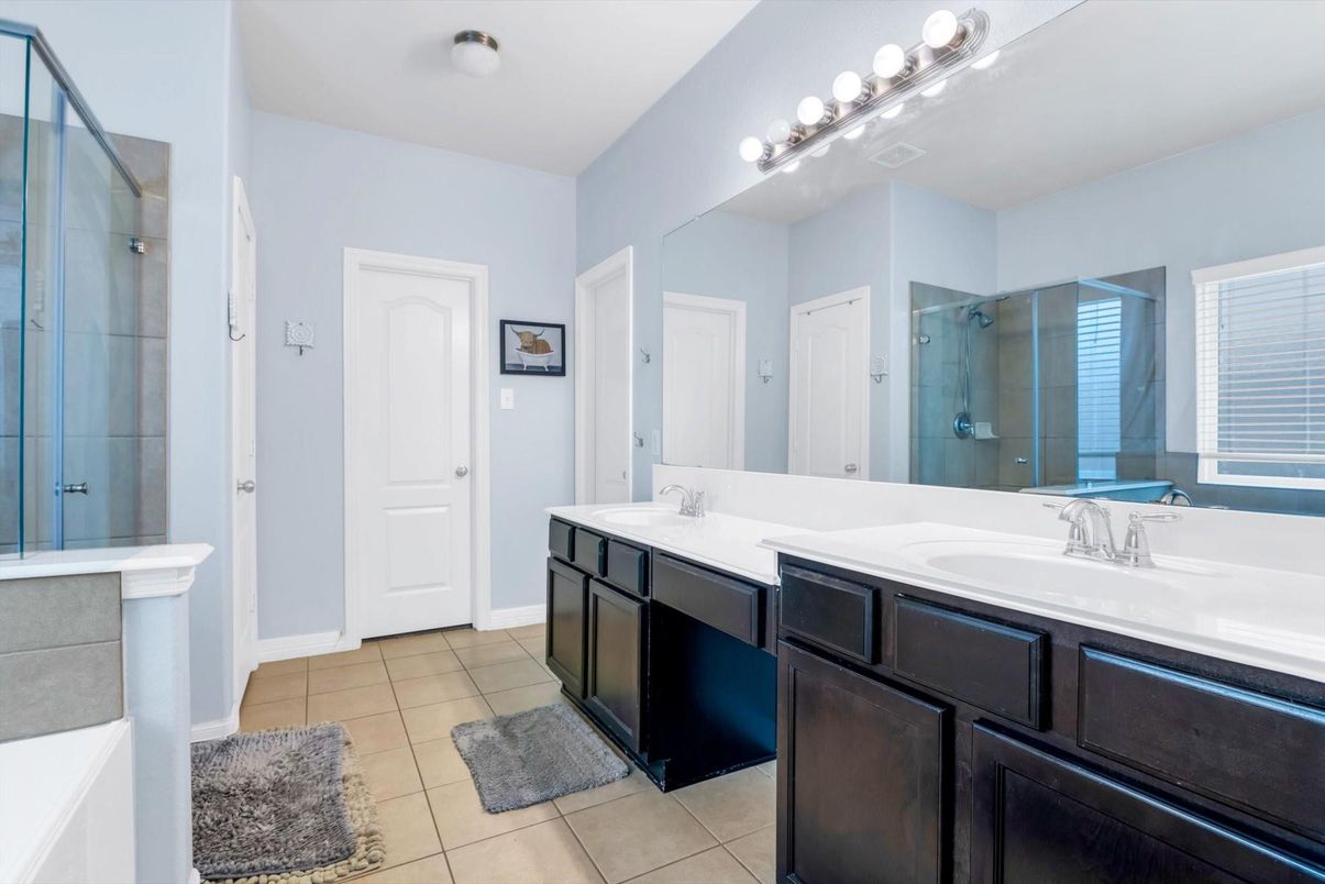 Bathroom, Dual Sink Vanities, Glass Shower, Interior