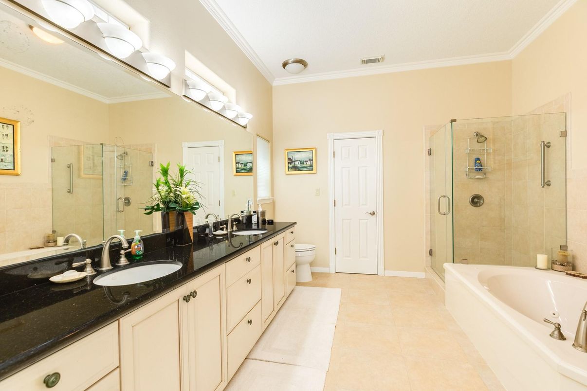 Bathroom, Dual Sink Vanities, Glass Shower, Interior