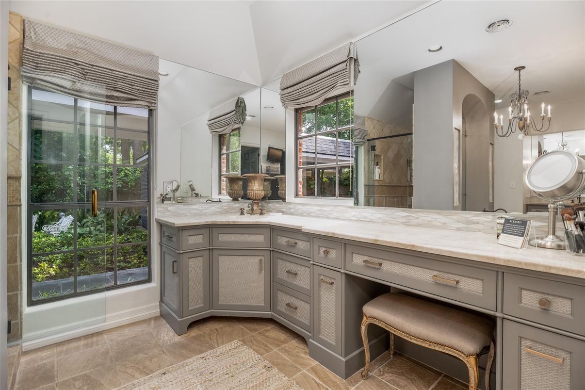 Bathroom, Chandelier, Interior, Recessed Lighting