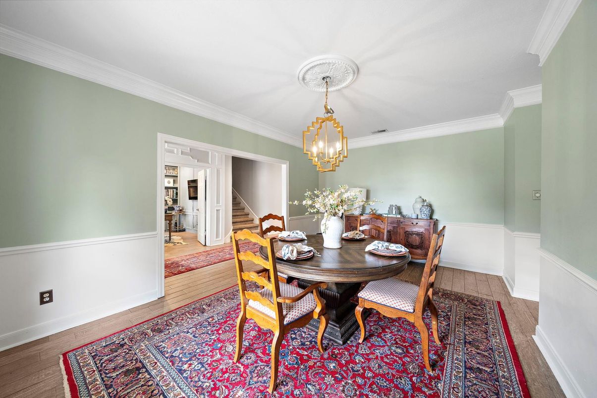Chandelier, Dining room, Interior, Wood Texture Flooring