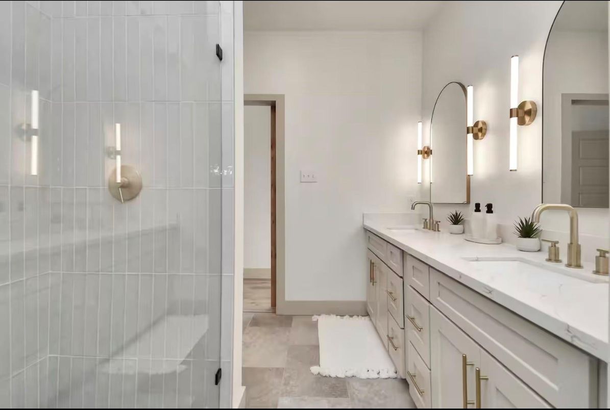Bathroom, Dual Sink Vanities, Glass Shower, Interior