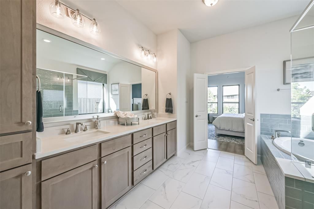 Bathroom, Bedroom, Dual Sink Vanities, Glass Shower, Interior, Marble