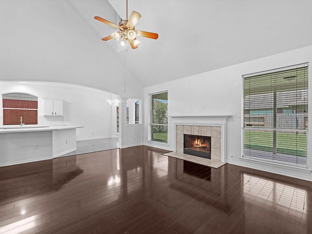 Empty room, Fireplace, Interior, Wood Texture Flooring