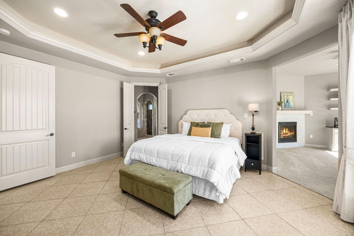 Bedroom, Fireplace, Interior, Recessed Lighting