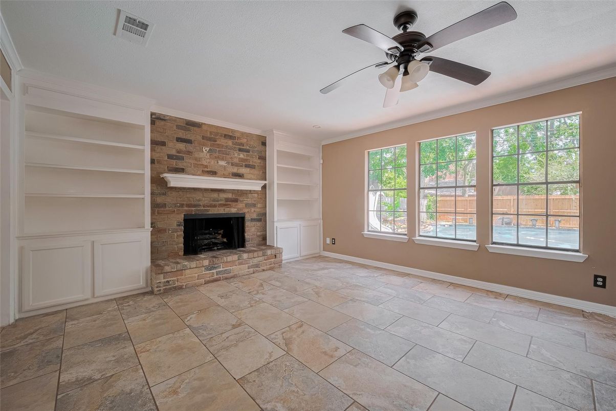 Empty room, Fireplace, Interior, Stone Walls