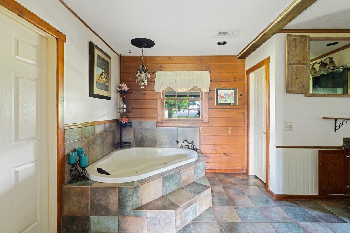 Bathroom, Interior, Pendant Lights, Wooden Walls