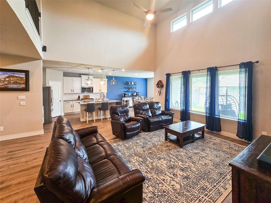 Dining room, Interior, Kitchen, Living room, Pendant Lights, Recessed Lighting, Wood Texture Flooring