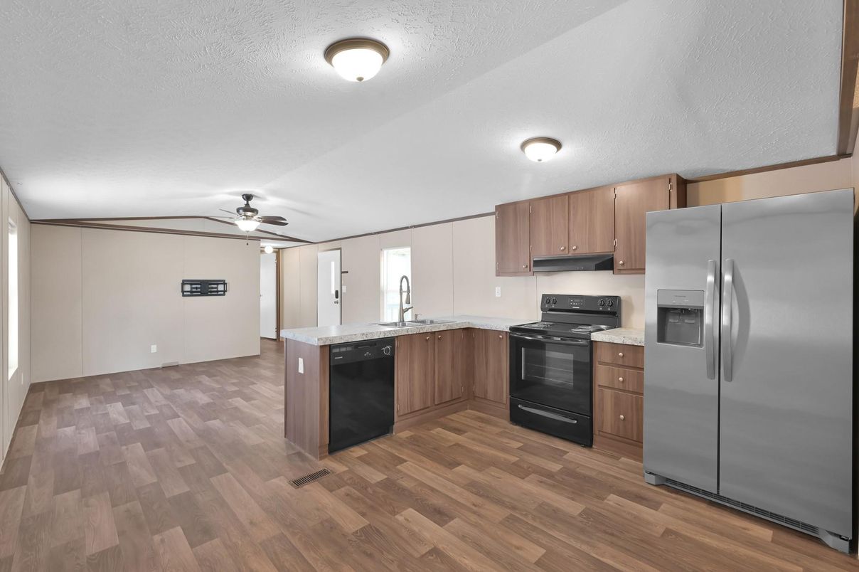 Interior, Kitchen, Wood Texture Flooring