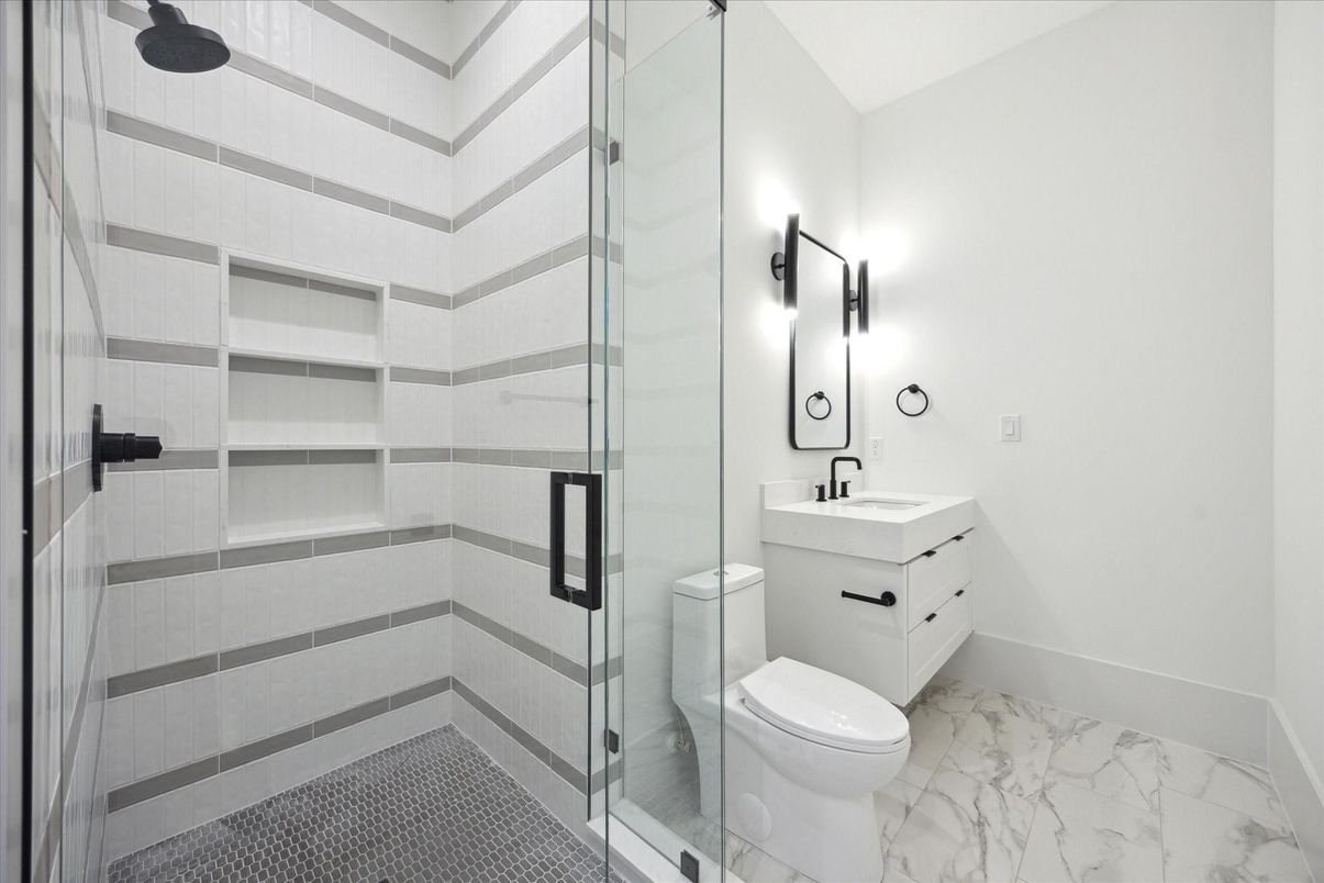 Bathroom, Glass Shower, Interior, Marble