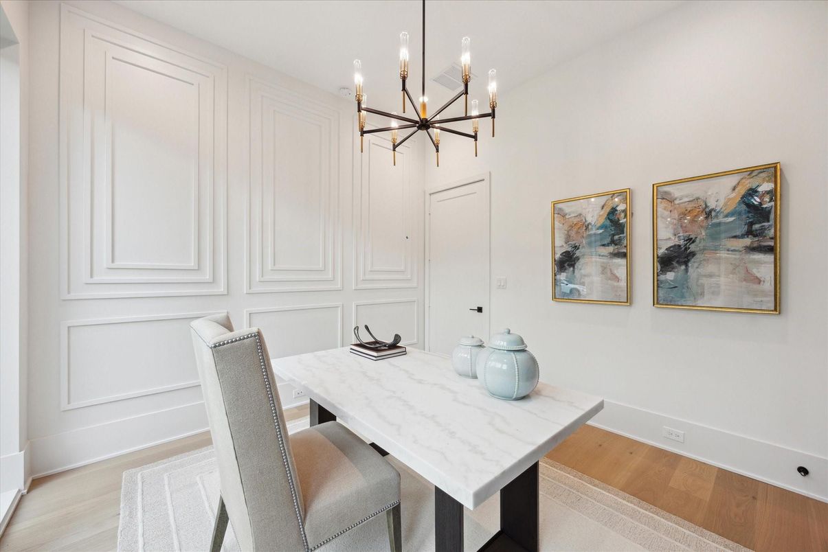 Chandelier, Dining room, Interior, Pendant Lights, Wood Texture Flooring
