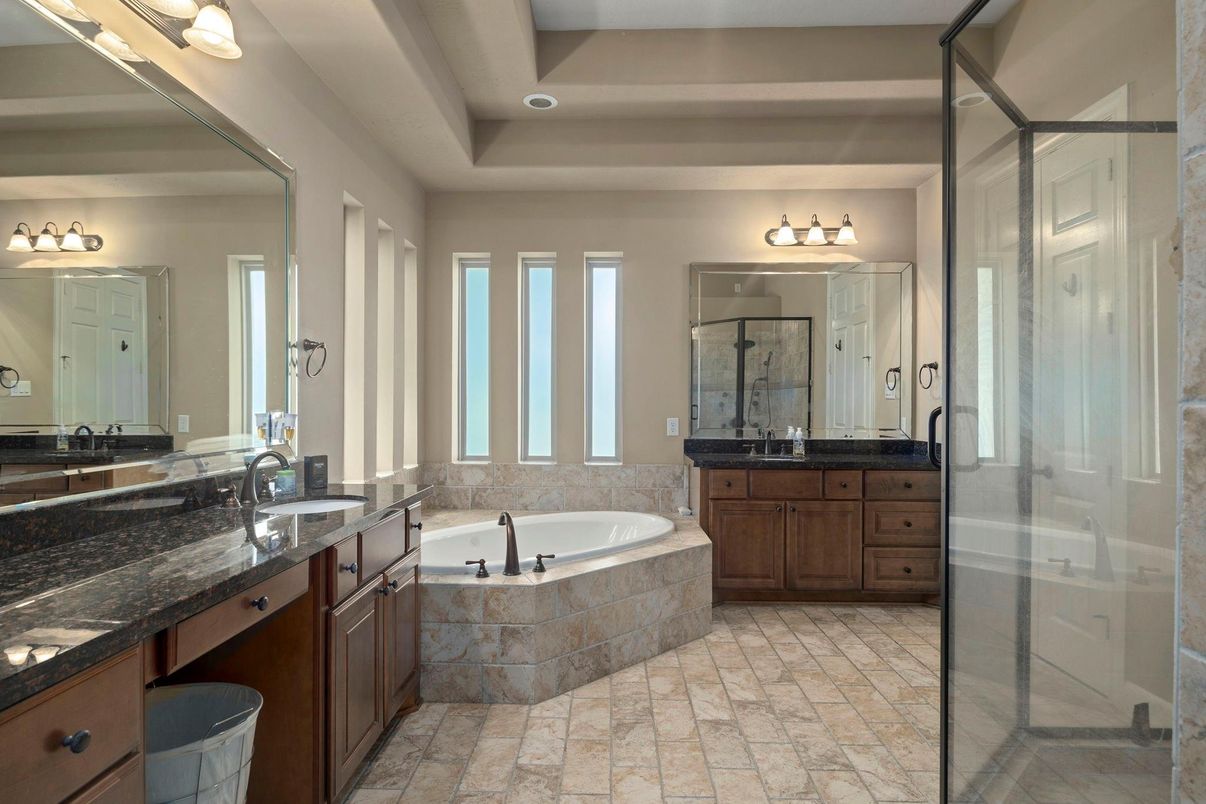 Bathroom, Dual Sink Vanities, Glass Shower, Interior