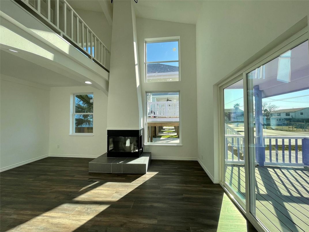Fireplace, Interior, Recessed Lighting, Wood Texture Flooring