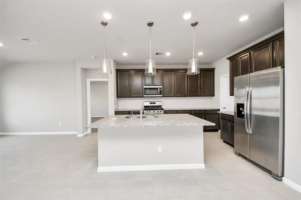 Interior, Kitchen, Pendant Lights, Recessed Lighting, Stainless Steel Appliances