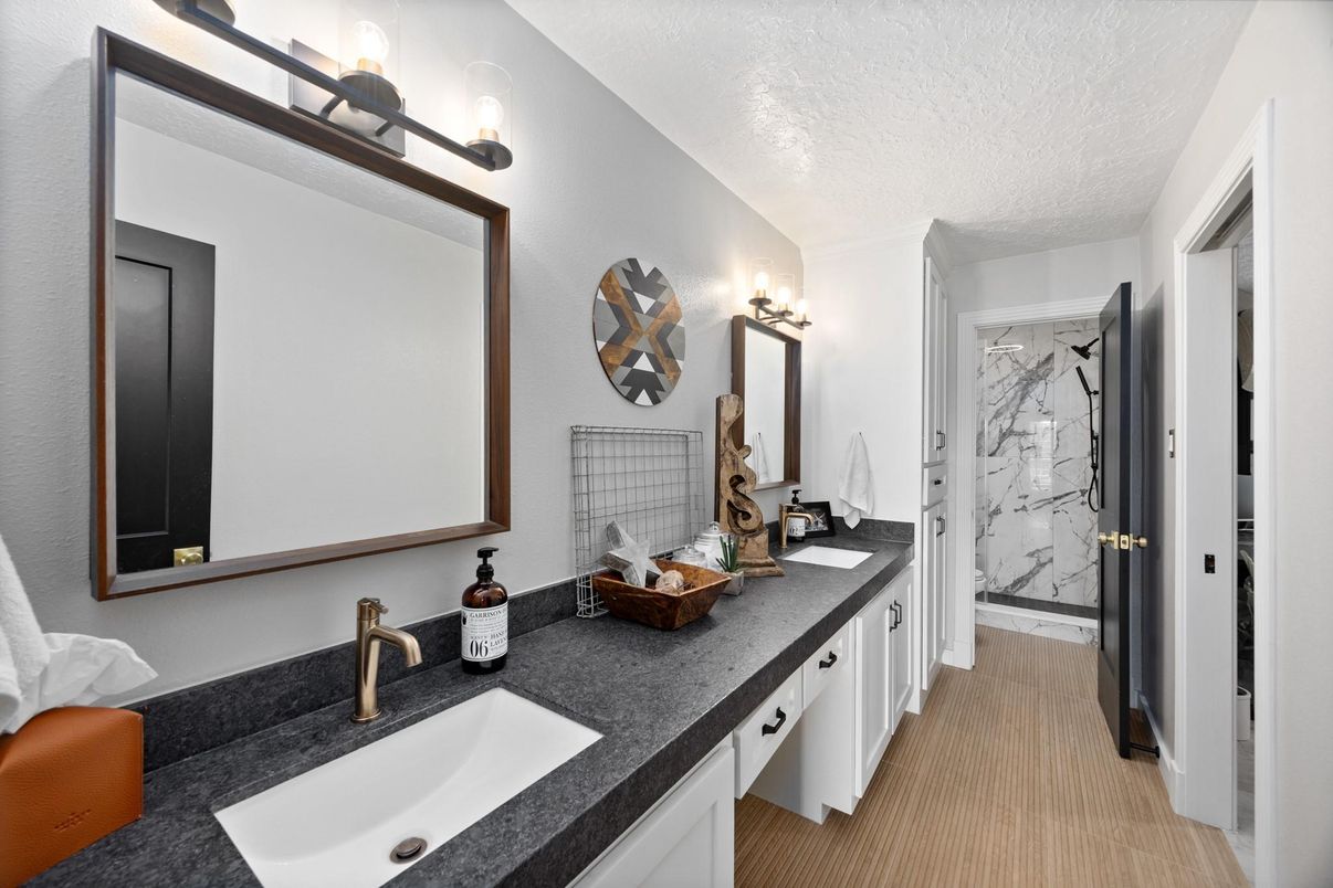 Bathroom, Dual Sink Vanities, Interior, Marble Walls