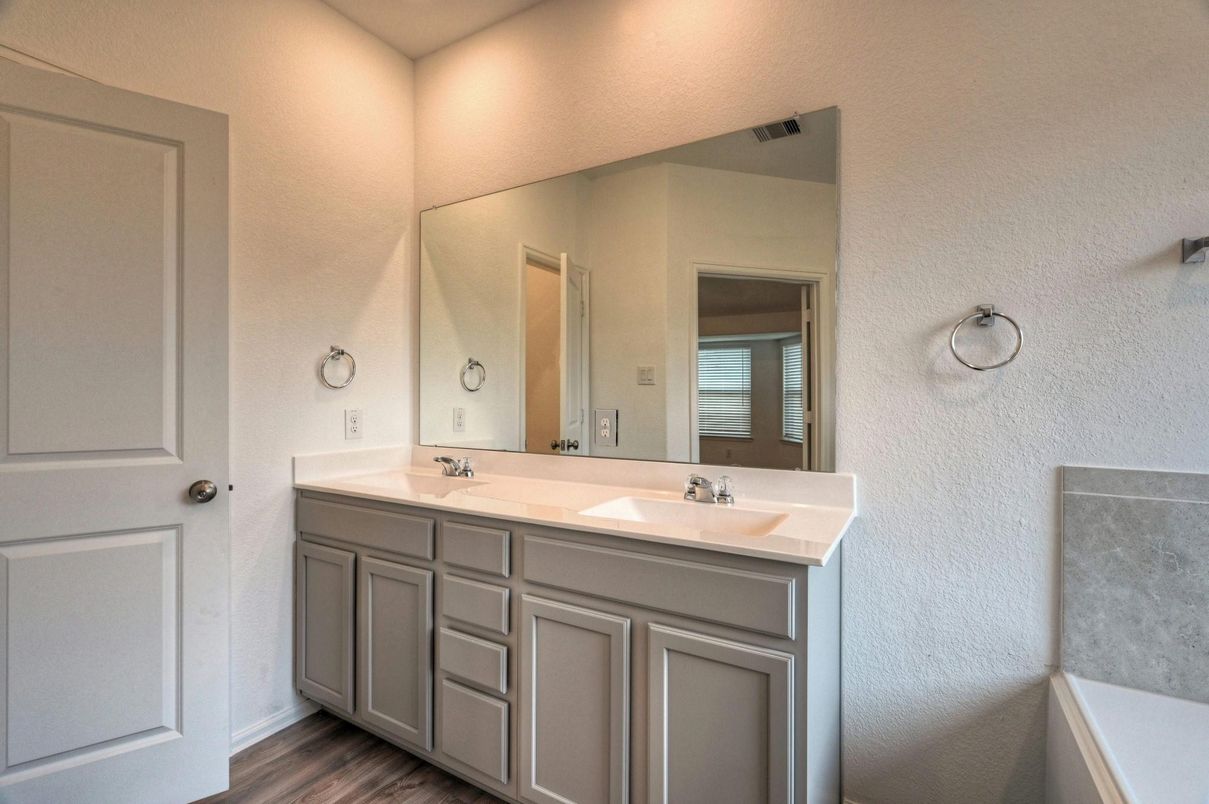 Bathroom, Dual Sink Vanities, Interior, Wood Texture Flooring