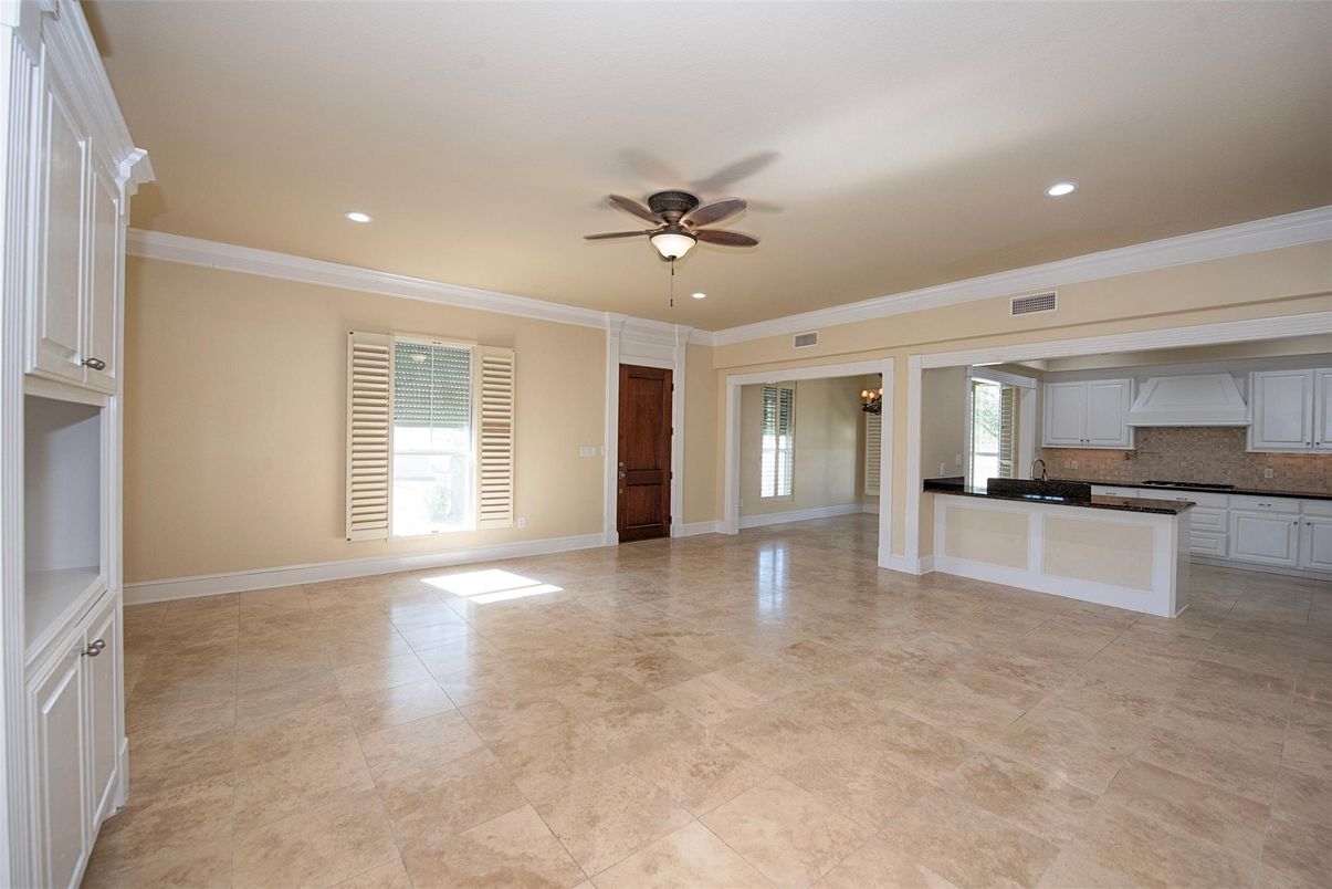Empty room, Interior, Kitchen, Recessed Lighting