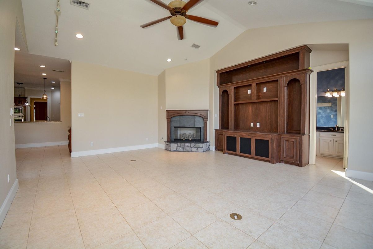 Empty room, Fireplace, Interior, Recessed Lighting