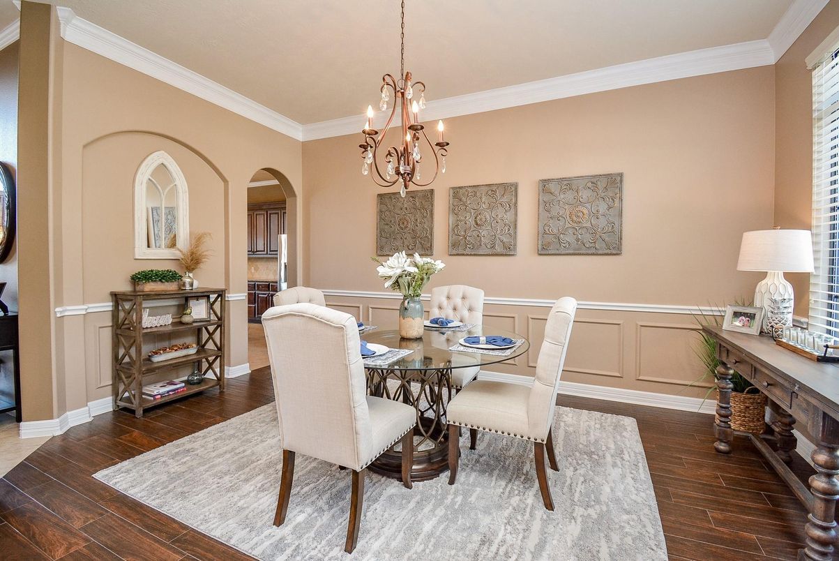 Chandelier, Dining room, Interior, Wood Texture Flooring