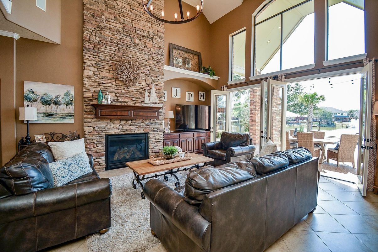 Fireplace, Interior, Living room, Stone Walls