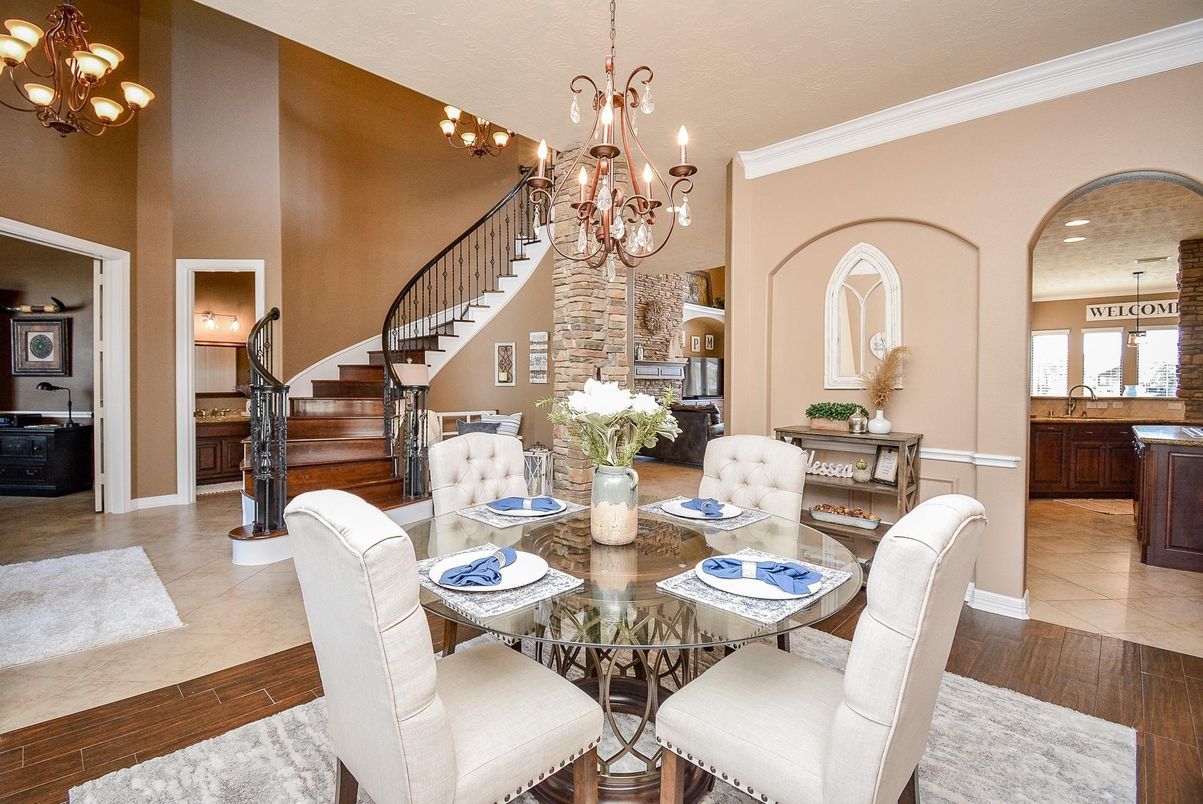 Chandelier, Dining room, Interior, Wood Texture Flooring