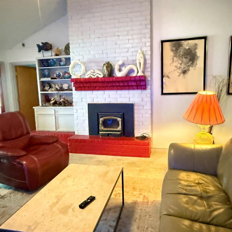 Fireplace, Interior, Living room, Stone Walls