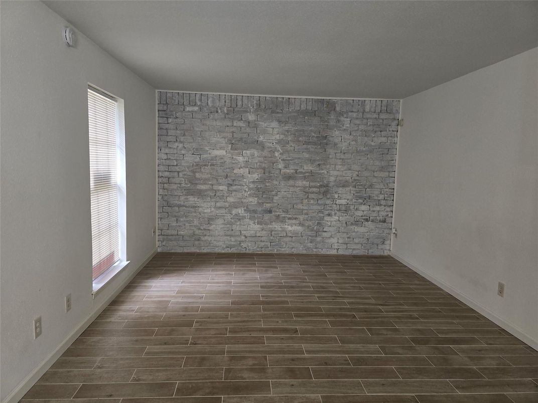 Empty room, Interior, Stone Walls, Wood Texture Flooring