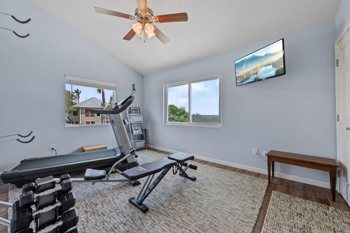 Fitness Equipment, Interior, Wood Texture Flooring