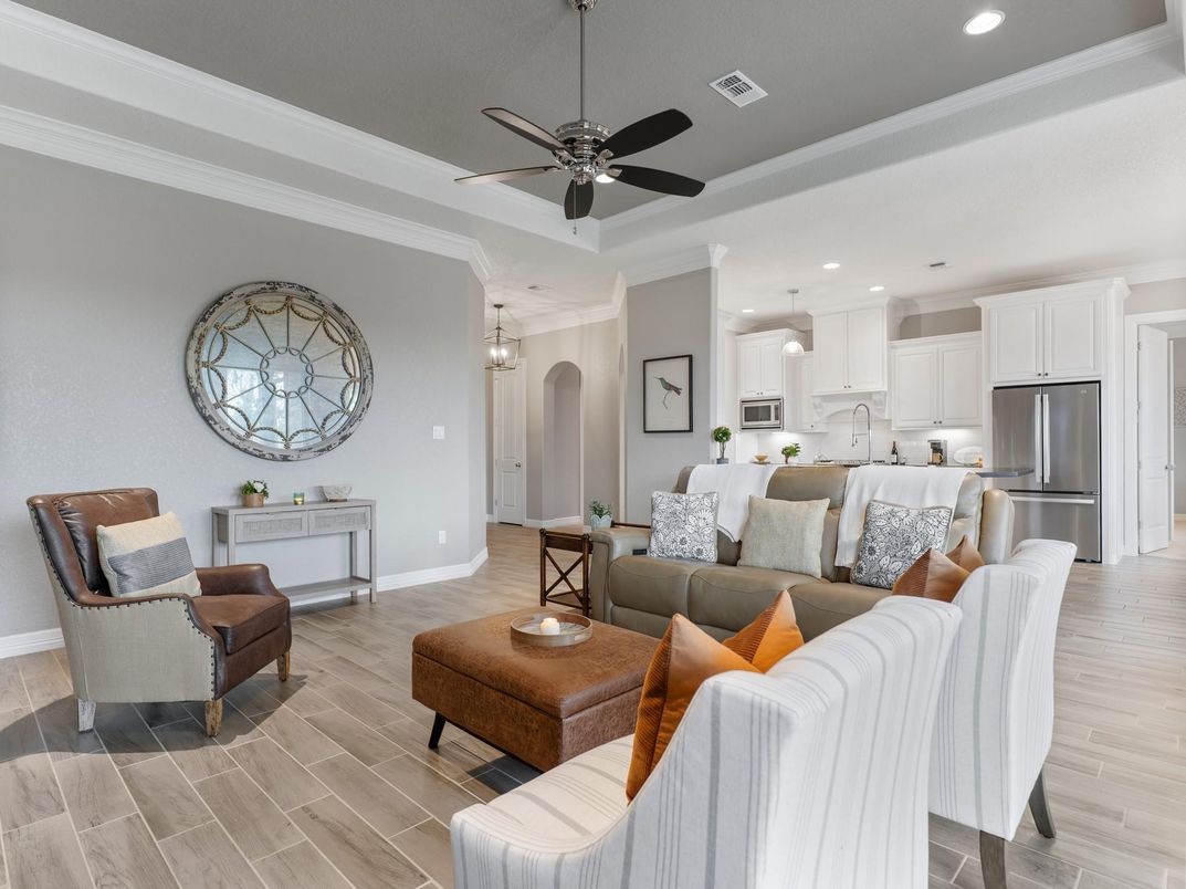 Interior, Kitchen, Living room, Pendant Lights, Recessed Lighting, Stainless Steel Appliances, Wood Texture Flooring