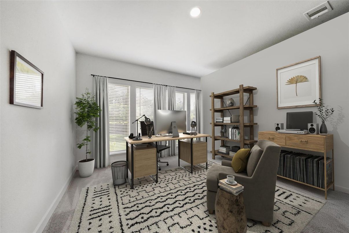 Home Office, Interior, Recessed Lighting