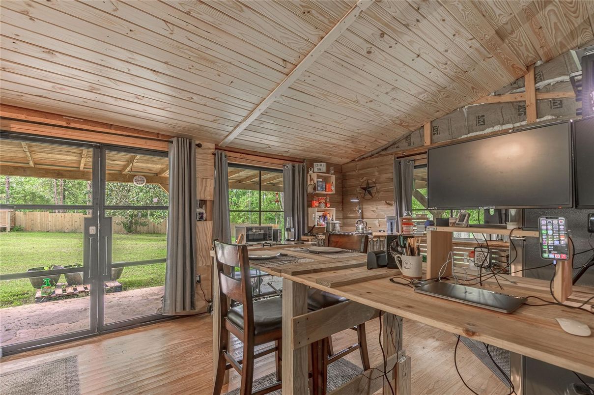 Dining room, Interior, Wooden Ceilings, Wood Texture Flooring, Wooden Walls