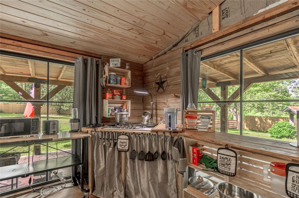 Interior, Kitchen, Wooden Ceilings, Wooden Walls