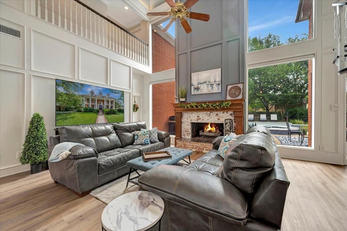 Fireplace, Interior, Living room, Wood Texture Flooring