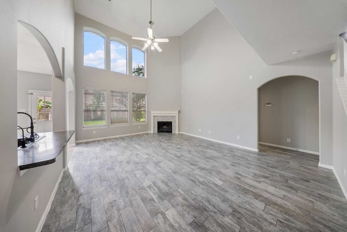 Empty room, Fireplace, Interior, Wood Texture Flooring