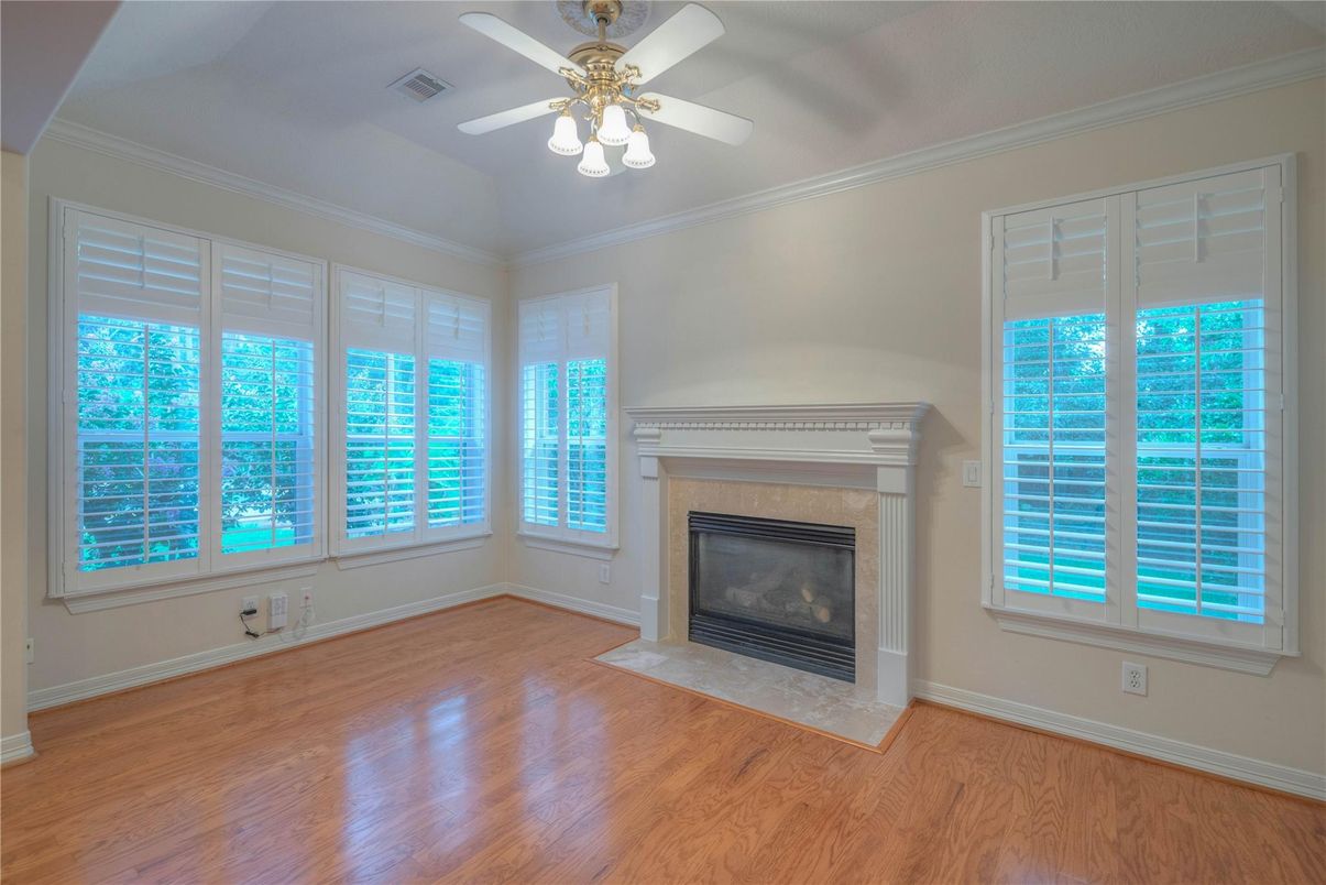 Empty room, Fireplace, Interior, Wood Texture Flooring