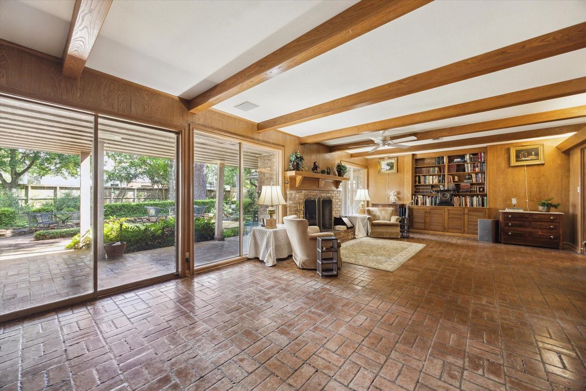 Fireplace, Interior, Wooden Beams