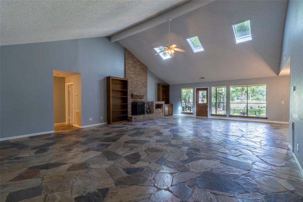 Empty room, Fireplace, Interior, Stone Walls