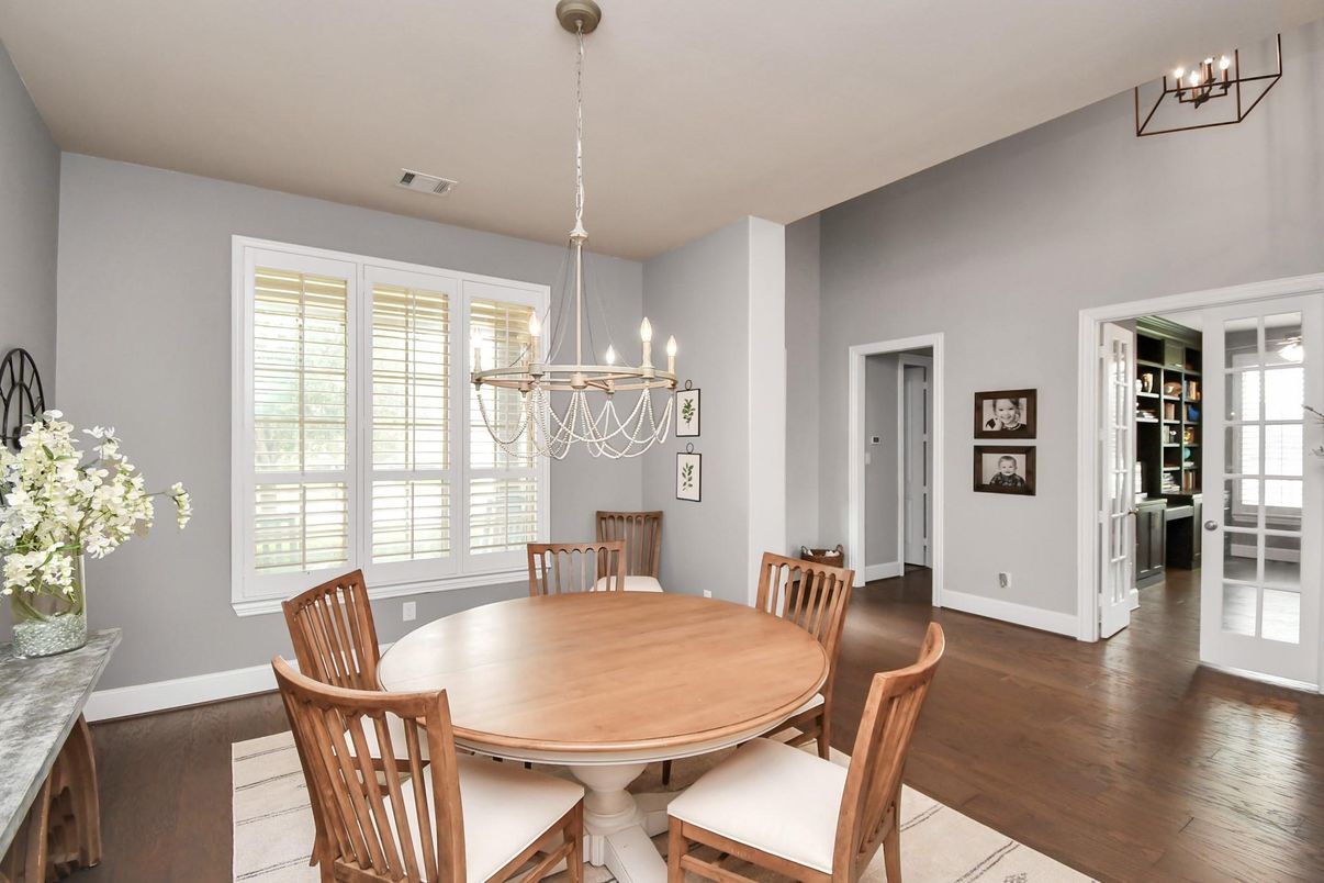 Chandelier, Dining room, Interior, Wood Texture Flooring