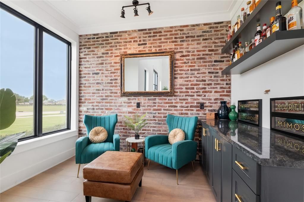 Interior, Stone Walls, Wood Texture Flooring