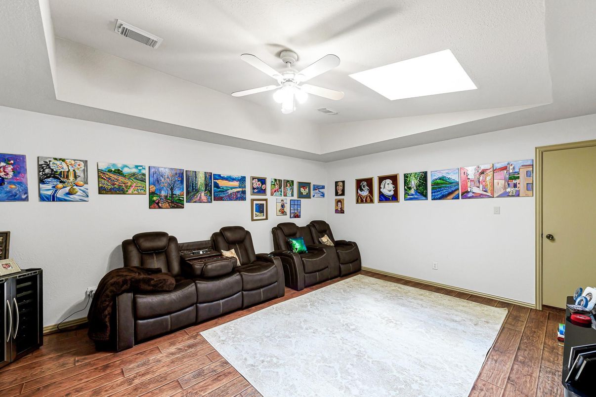 Home Theatre Room, Interior, Wood Texture Flooring