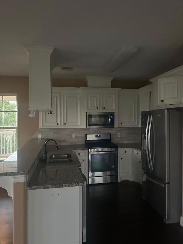 Interior, Kitchen, Stainless Steel Appliances, Wood Texture Flooring
