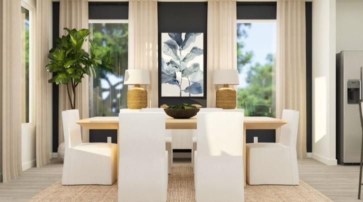 Dining room, Interior, Wood Texture Flooring