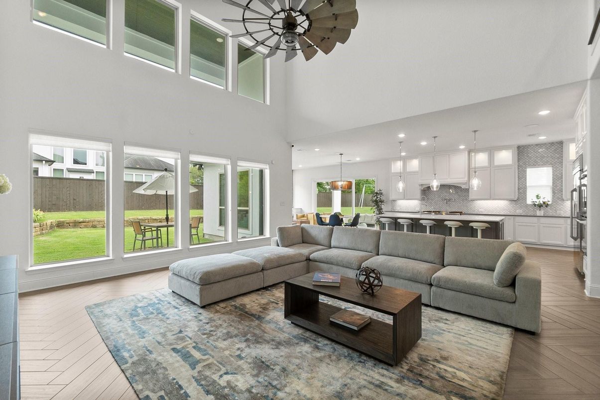 Dining room, Interior, Kitchen, Living room, Pendant Lights, Recessed Lighting, Wood Texture Flooring
