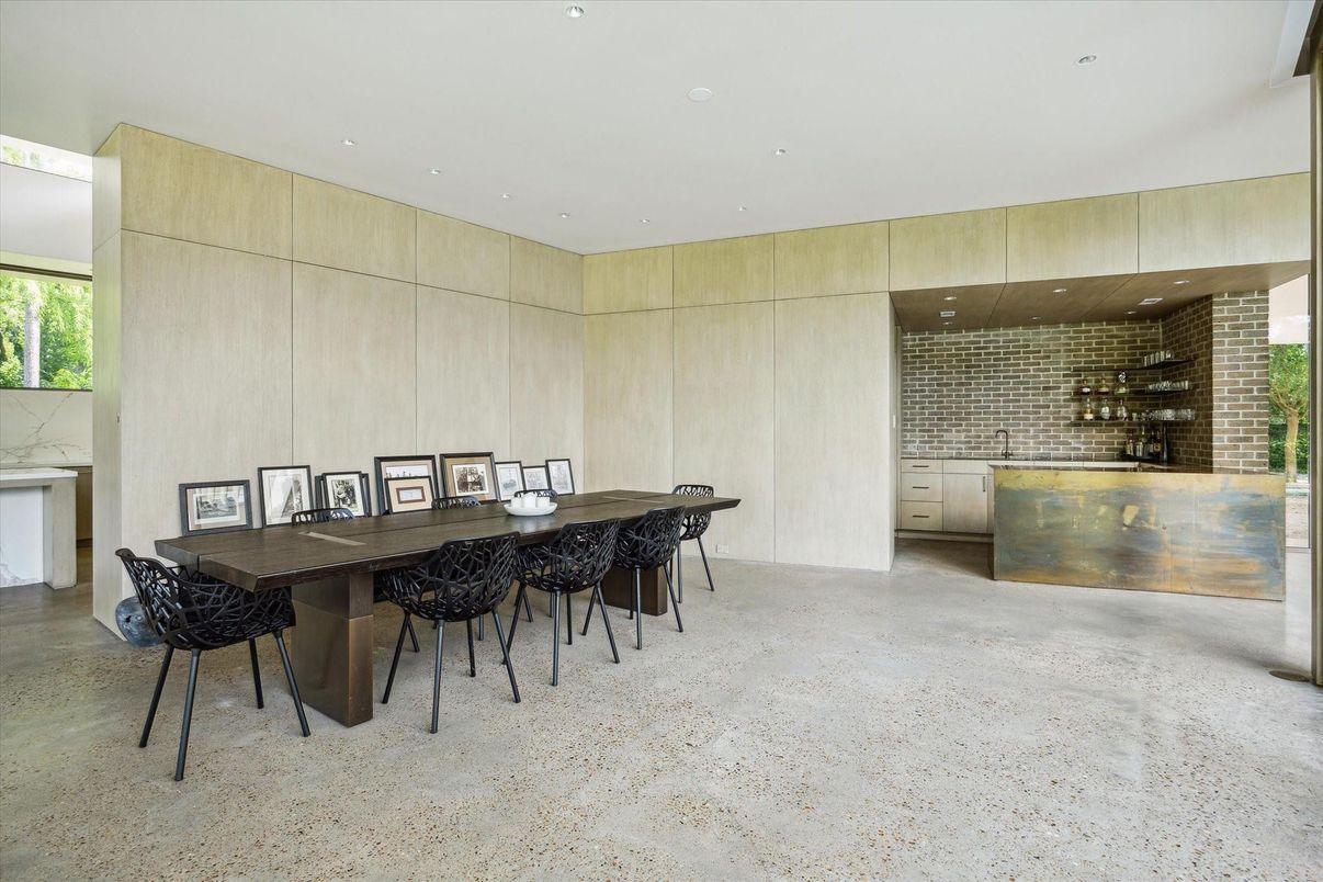 Dining room, Interior, Kitchen, Recessed Lighting, Stone Walls